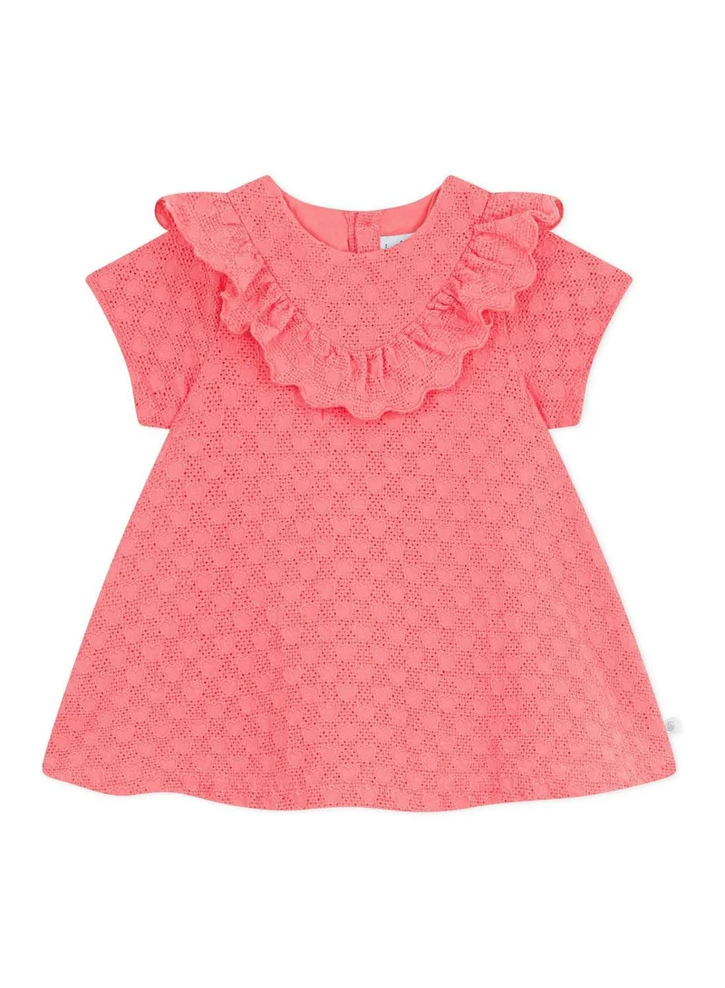 بيتي باتو Babies' dress in broderie anglaise with short sleeves and a hearts motif